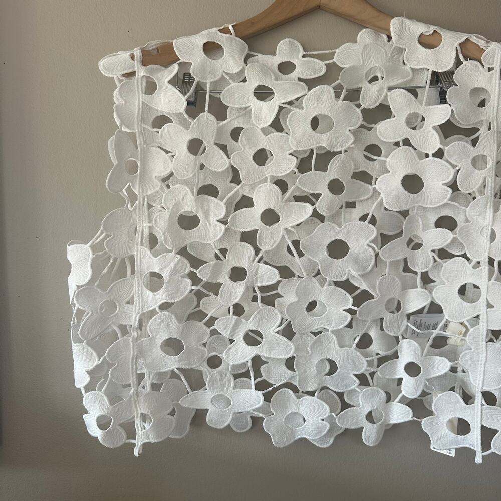 Anthropologie Maeve Maeve Floral Lace Vest OS NEW WITH TAGS - Picture 3 of 7